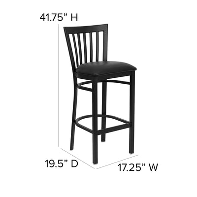 School House Back Metal Restaurant Barstool