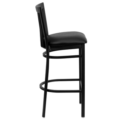 School House Back Metal Restaurant Barstool