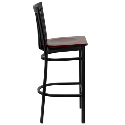 School House Back Metal Restaurant Barstool