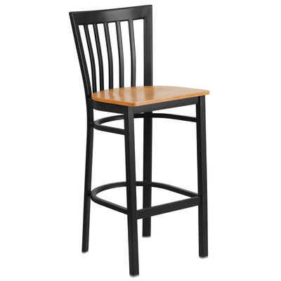 School House Back Metal Restaurant Barstool