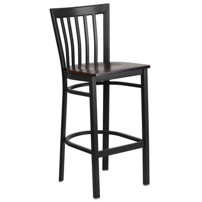 School House Back Metal Restaurant Barstool