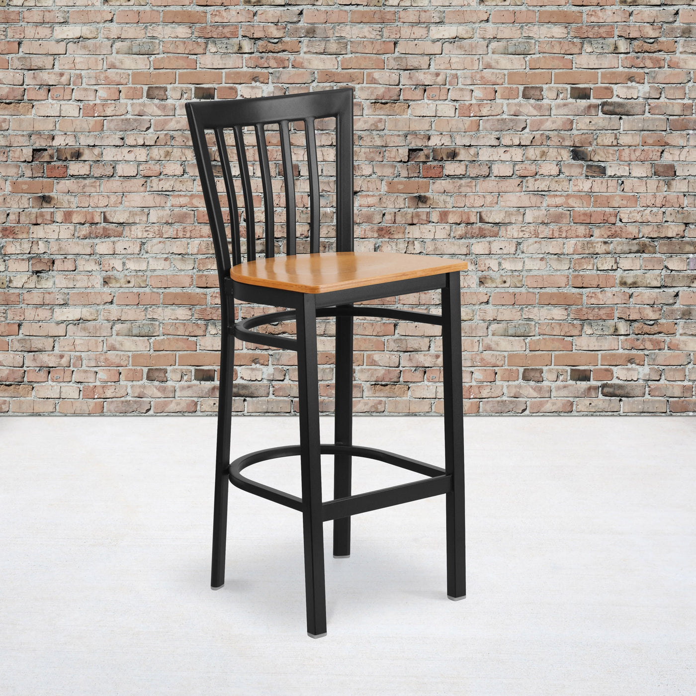 School House Back Metal Restaurant Barstool