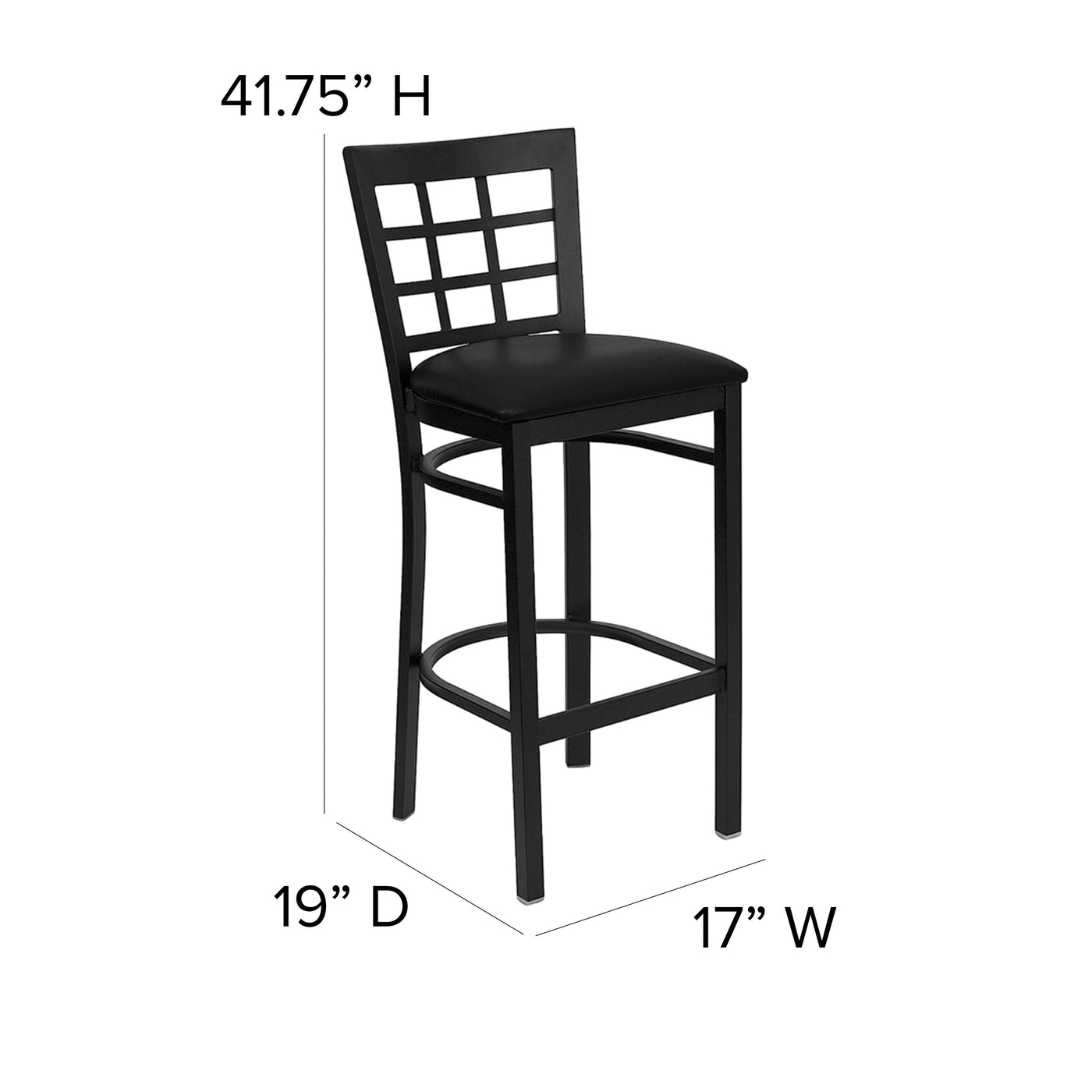 Window Back Metal Restaurant Barstool