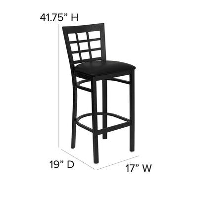 Window Back Metal Restaurant Barstool